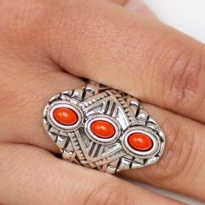 3 orange stones paparazzi ring